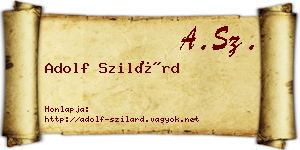 Adolf Szilárd névjegykártya
